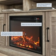 BELLEZE 47 TV Stand with 18 Electric Fireplace, Modern Electric Fireplace TV Stand for TVs up to 50, Entertainment Media Stand with Storage - Norrell (Ashland Pine)