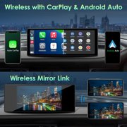 APHQUA Wireless Apple Carplay & Android Auto,4K Dash Cam , 1080P Backup Camera,Car Play for Car Stereo,10.26 inch with Voice Control,Navigation