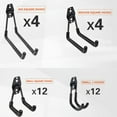 thumbnail image 3 of stusgo 32 Pack Garage Hooks Heavy Duty, Utility Steel Garage Storage Hooks, Wall Mount Tool Organizer with Anti-Slip Coating for Garden Tools, Ladders, Bulky Items and More Equipment (Black), 3 of 7