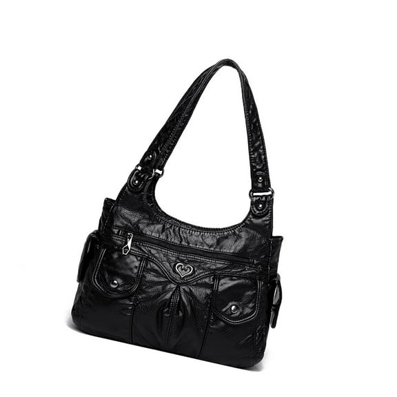 RUISINERY Women's Punk Rivet Studded Shoulder Bag Office Handbag Retro PU Leather Underarm Bags Satchel Multi Pocket Designs