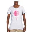 thumbnail image 2 of Wild Bobby, Faith Pink Ribbon Sunflower, Breast Cancer Awareness, Women Graphic Tee, White, 3X-Large, 2 of 5