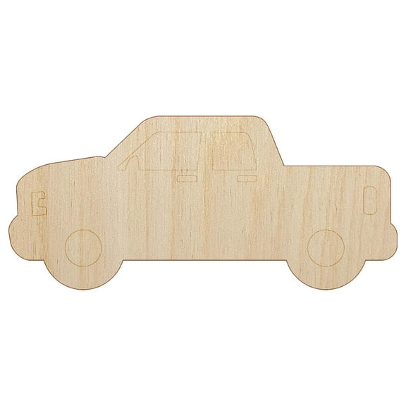Pickup Truck Automobile Car Vehicle Wood Shape Unfinished Piece Cutout Craft DIY Projects - 4.70 Inch Size - 1/8 Inch Thick