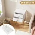 thumbnail image 3 of Costway 2PCS Mid Century Modern 2 Drawers Nightstand Sofa Side End Table White, 3 of 9