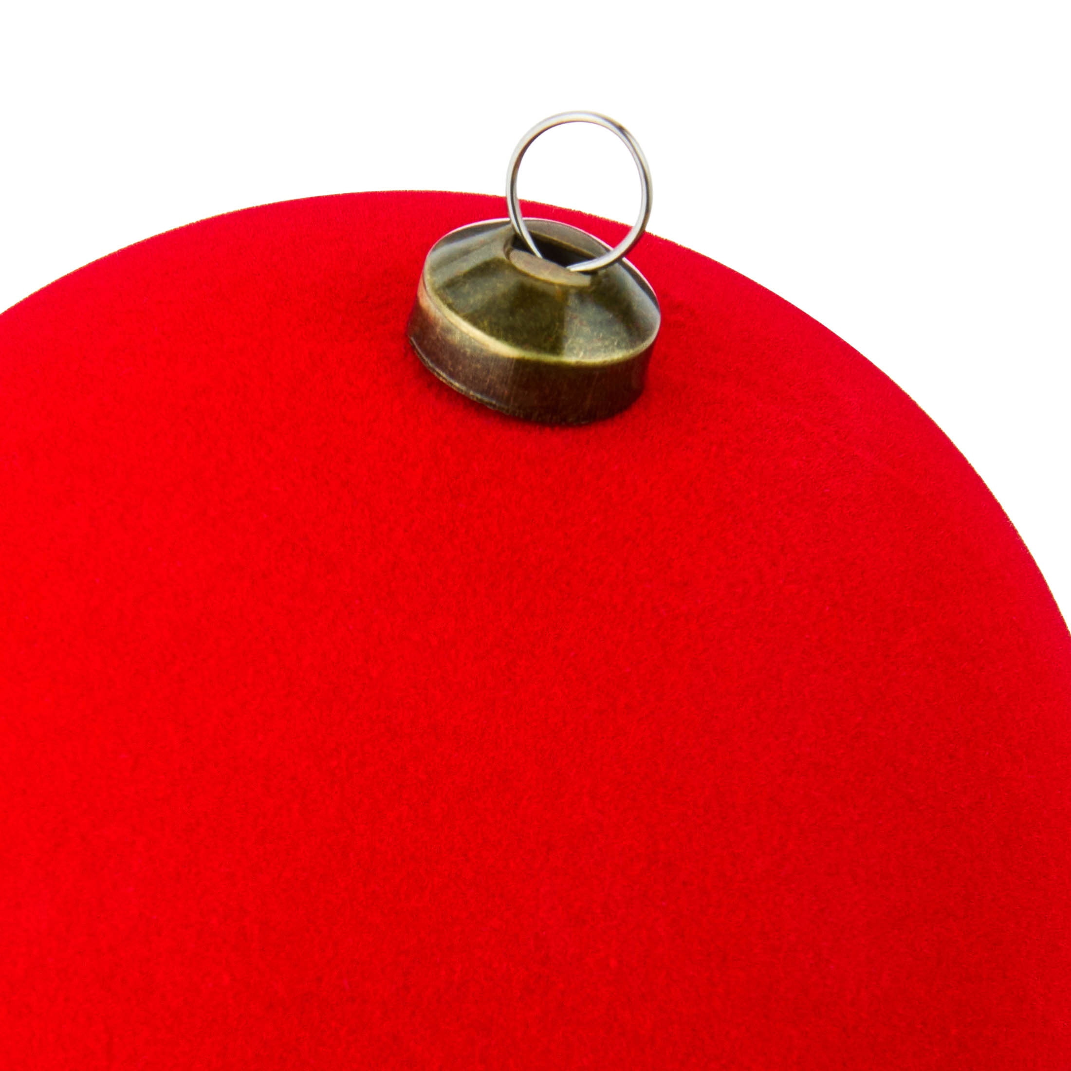 4-Count Red Velvet-Feel Shatterproof Christmas Ornaments, 4.5", by Holiday Time