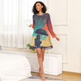 thumbnail image 4 of FORMRS Womens Long Sleeve Nightgowns Crew Neck Sleep Shirt Soft Pajamas Sizes S-3XL, Astronaut and Sky, 4 of 8