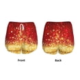 thumbnail image 5 of Lsque Red Gold Glitter Printed Women's Running Shorts with Liner Pockets,Elastic Quick Dry Workout Athletic Gym Yoga Shorts,Womens High Waist Shorts-Medium, 5 of 9