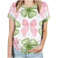 thumbnail image 1 of KIHOUT Nouveaux Arrivlas T-Shirts pour Femmes Fête de la Saint-Patrick, Mode Grande Taille Col Rond Manches Courtes T-Shirt Imprimé Vert, Taille P-5TG, 1 of 5