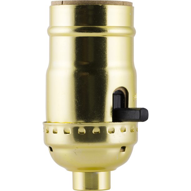 Hyper Tough Push ON/OFF Lamp Socket, Brushed Gold 52308