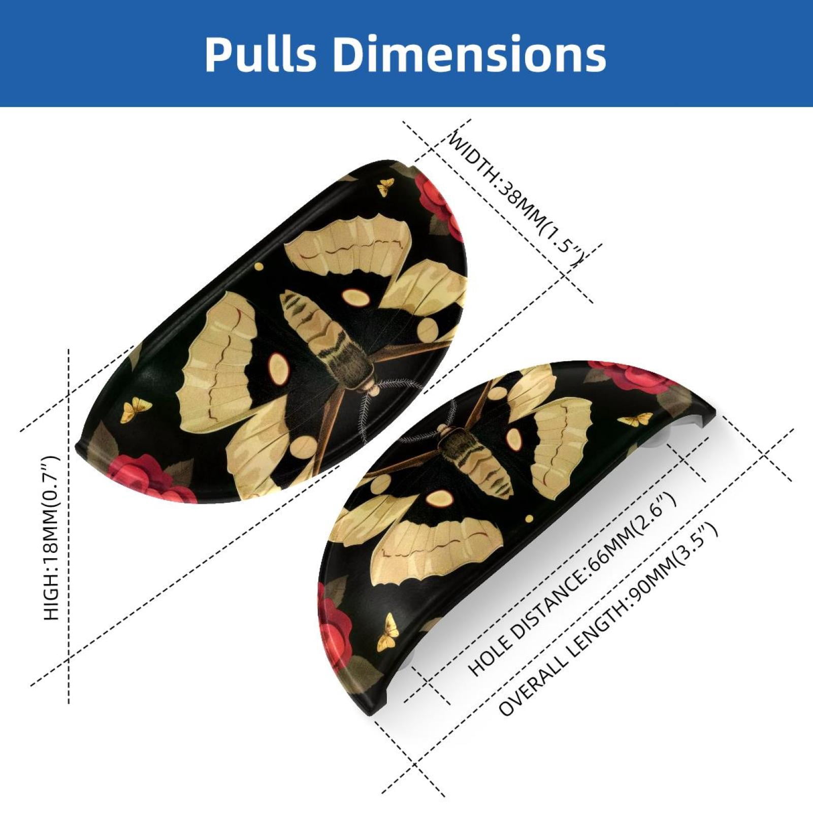 PhooArto 6 Pcs Cup Drawer Pulls, Rose Flower Hawk Moth Pattern Shell Shape Handles Cabinet Knobs for Dresser Cupboard Closet Wardrobe with Screws