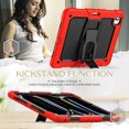 thumbnail image 6 of Case for iPad Pro 13 2024, Military Grade Protective Silicone PC Cover with Screen Protector & Adjustable Kickstand & Shoulder Strap & Pencil Holder & 3-layer Protection, Red+Black, 6 of 8