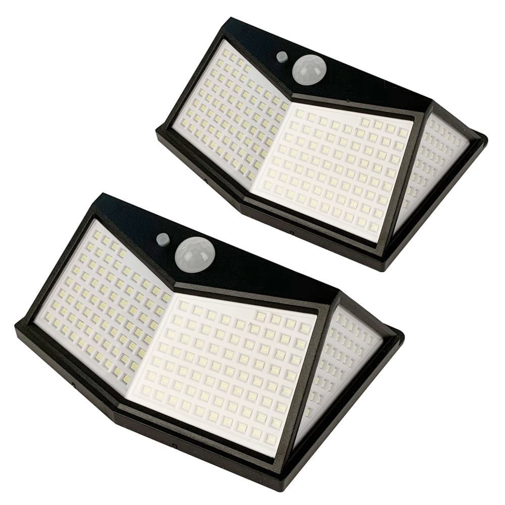 BIGTREE 2pk Solar Bright 212 LED Security Mount Motion Sensor 180° Wide Range Light 6×4.5″