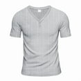 thumbnail image 7 of Rvwovn Men's Button-Down Shirt - Collarless Short Sleeve Summer Beach Casual Vacation Top, 7 of 7