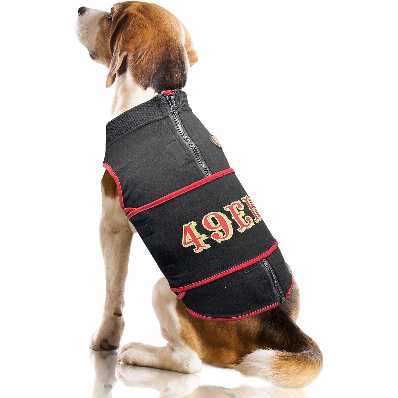 Pets First NFL San Francisco 49ers Dog Anxiety Calming Shirt Soothing Solution Vest, Dogs & Cats Keeps Dogs Calm & Feeling Safe, Relaxing Jacket, Small