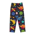 thumbnail image 4 of Naloa Dinosaurs in Space Print Women’s Ultra-Soft Comfy Pajama Lounge Pants with Pockets & Drawstring, 4 of 8