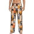 thumbnail image 1 of Balery Cute Cat Paw Pantalones de pijama para hombre, pijama ultraligero, pantalón de descanso-Small, 1 of 6