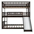 thumbnail image 6 of Espresso Full-Over-Full-Over-Full Triple Bunk Bed with Built-in Ladder and Slide, 6 of 8