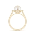 thumbnail image 2 of ANGARA South Sea Cultured Pearl Cushion Halo Engagement Ring in 14K Yellow Gold for Women | June Birthstone, Birthday, Anniversary, Jewelry Gift for Women | Pearl Ring, 2 of 8