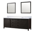 thumbnail image 3 of Lexora Home Marsyas 84" Quartz Top Double Vanity with Sinks and Mirrors in Brown, 3 of 10