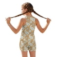thumbnail image 2 of COEQINE Girls 2 Piece Tankini Bathing Suit, Modest Round Neck Top with Shorts, Beach Swimwear with Chest Pad Rash Guard for Little Kid Girls 6-7 Years, Boho Paisley Pattern Brown, 2 of 8