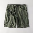 thumbnail image 4 of Tsesme Men's Shorts Button Elastic Waist Loose Casual Shorts with Zipper Pocket Summer Lightweight Outdoor Fitness Shorts ,Green,M, 4 of 6