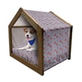 thumbnail image 1 of Starfish Pet House, Classical Striped Backdrop with Red Colored Sea Stars Maritime Themed Pattern, Outdoor & Indoor Portable Dog Kennel with Pillow and Cover, 5 Sizes, Navy White Red, by Ambesonne, 1 of 5
