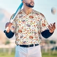 thumbnail image 5 of Zufioo BBQ Party1 Print Men's Baseball Short Sleeve, Moisture Wicking Button-Down Hip Hop Tee-Medium, 5 of 7