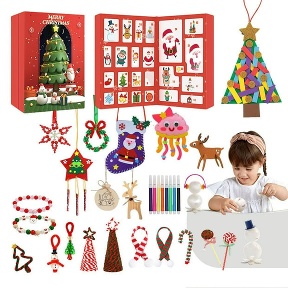 Gcvizuso Christmas Calendar, Advent Calendars, Crafts Girls Christmas Advent Calendar Christmas Decorations Tree Ornaments Surprise Gifts For Kids Girls Teens Children 2pc
