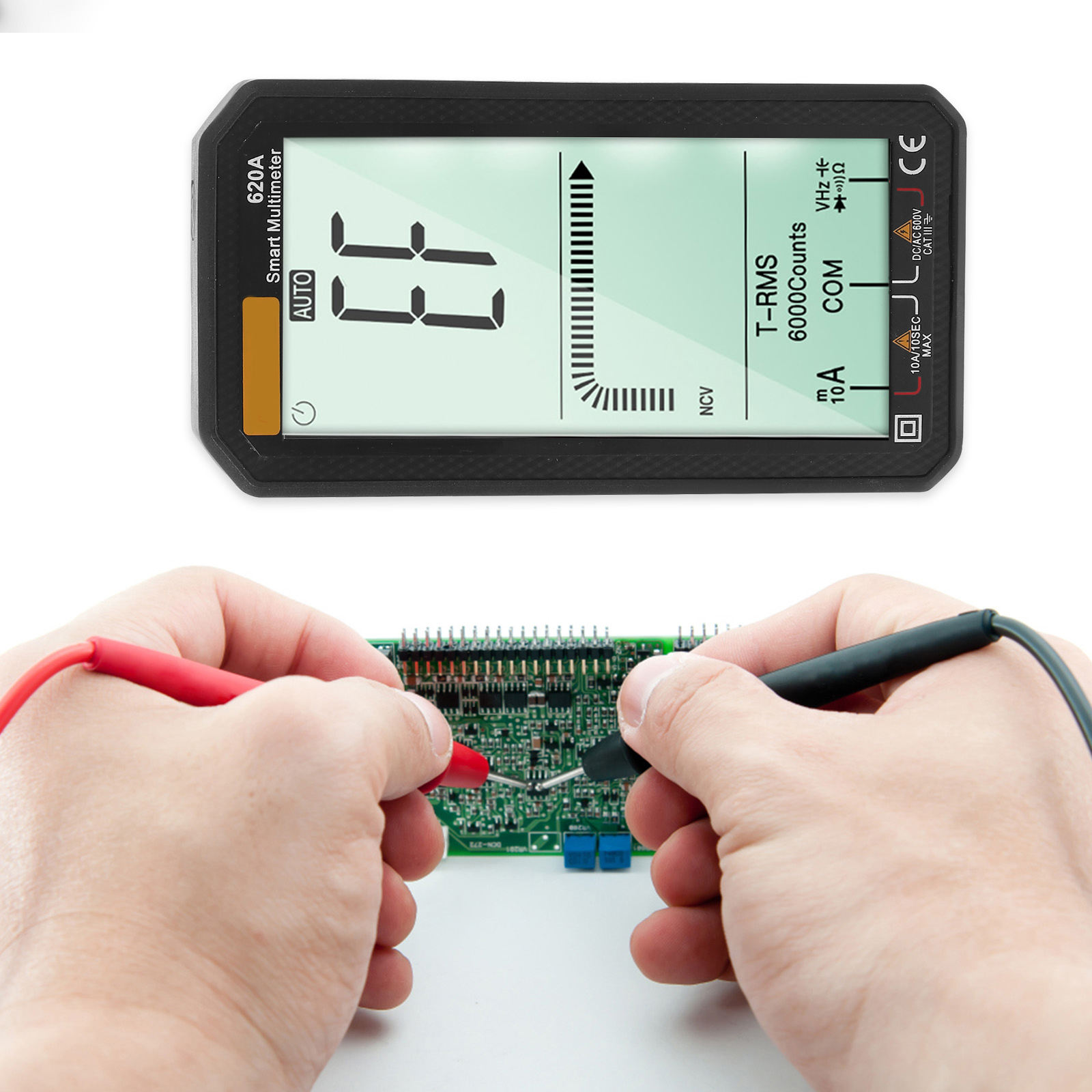 FOMIYES Portable Handheld Digital Multimeter with Protective Cover for Accurate Home and Electrical Testing