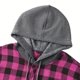 thumbnail image 4 of Ceisia Men's Plaid Hooded Button-Up Shirt with Dual Chest Pockets for Casual & Streetwear Pink L Gifts, 4 of 6