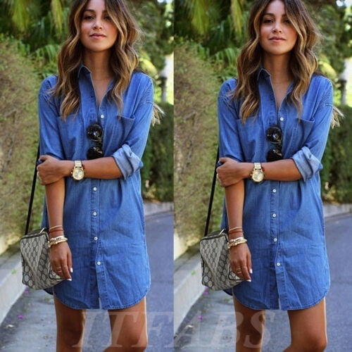 denim shirt dress ladies
