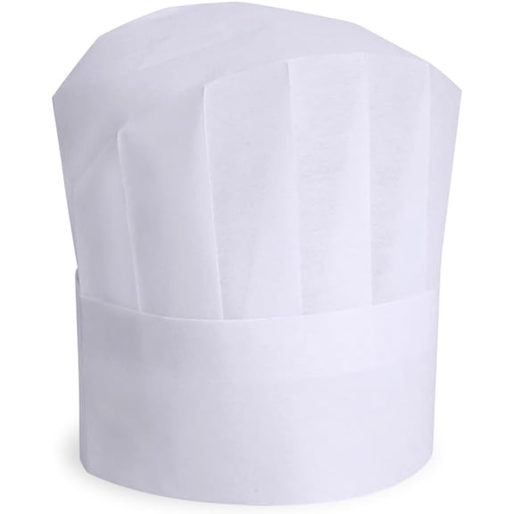 24 Pack Chef Hat for Kid & Adult, Cotton Elastic Adjustable Kitchen Cooking Baking 7.9inch Tall White