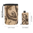 thumbnail image 5 of PhooArto Drawstring Cosmetic Bag, Barrel Shaped Portable Travel Makeup Bags, Vintage Map Octopus Pattern Large Capacity Waterproof Multifunctional Bucket Toiletry Bag, 5 of 6