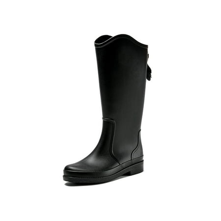 

Colisha Womens Rubber Boot Lightweight Garden Shoes Wide Calf Rain Boots Kitchen Non-slip Waterproof Bootie Slip Resistant Work Booties Black 8
