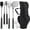 black, variant on POLIGO 7PCS Stainless Steel Grill Accessories - Perfect Outdoor Cooking Grill Set - Ideal BBQ Gift for Men/Dad