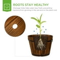 thumbnail image 6 of Best Choice Products Set of 3 Rustic Wood Bucket Barrel Flower Garden Planters Set w/ Drainage Holes, Multiple Sizes, 6 of 7