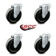 thumbnail image 2 of 5 Inch Hard Rubber Wheel Swivel Bolt Hole Caster Set Service Caster Brand, 2 of 2
