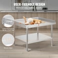 thumbnail image 4 of VEVOR Stainless Steel Work Table,30 x 36 x 26 Inch Commercial Food Prep Worktable,3-Sided Backsplash Heavy Duty Prep Worktable,Metal Work Table with Adjustable Height for Restaurant Home Hotel, 4 of 9