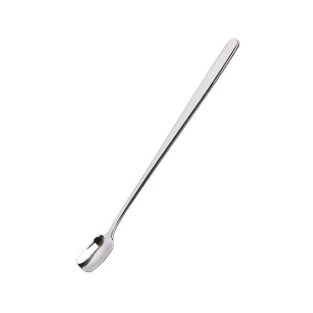 Cuchara de té helado de mango largo Cuchara de café Cuchara de hielo de acero inoxidable Plata s