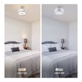 thumbnail image 4 of Bestco 3-Light Drum Light Fixture Semi Flush Mount Ceiling Light Dual Layer Fabric Shade Gray, 4 of 13