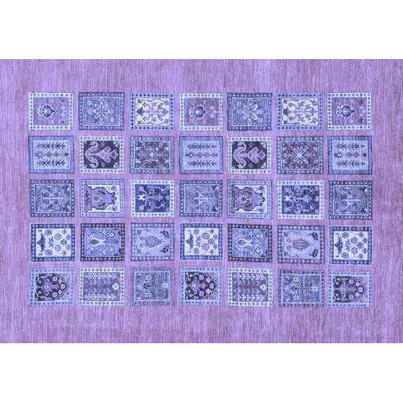 Ahgly Company Indoor Rectangle Abstract Blue Modern Area Rugs, 5' x 7'