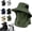 1pc Army Green, variant on UPF 50+ UV Protection Outdoor 3-in-1 Fisherman's Hat, Breathable Unisex Hat with Neck Cover, Detachable Outdoor Hat