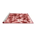 thumbnail image 2 of Ahgly Company Machine Washable Indoor Square Abstract Red Modern Area Rugs, 4' Square, 2 of 4