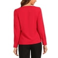 thumbnail image 3 of INSPIRE CHIC Work Office Blouse for Women's Long Sleeve V Neck Blouses XS Red, 3 of 5