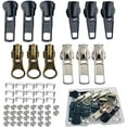 thumbnail image 1 of Zipper Repair Kit #5 Sliders With Pull 12 Pcs, Zipper Stops, Replacement Zipper Head Bottom Stop And Top Stop, Fix Zipper On For Repairing Coats,jacke, 1 of 5