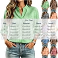 thumbnail image 3 of ClodeEU Women's Plaid V Neck Long Sleeve Shirt, Casual Loose Henley Blouse Tops ,Women's Plus M, 3 of 7