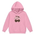 thumbnail image 4 of Girls Valentine's Day Hoodie Set Leopard Print Cherry Pattern Hooded Hoodies Sweatshirt Pants Set Pink 8 Y-9 Y, 4 of 6