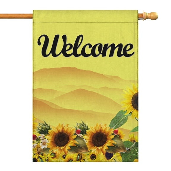 Spring Summer Sunflower Garden Flag 28x40 Inch Double Side for Outdoor Courtyard Garden Decor Flowers Welcome Holiday Flag for Outside Decoration