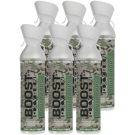 (6 pack) Boost Oxygen Portable Canned Oxygen, Natural Camo, 10L
