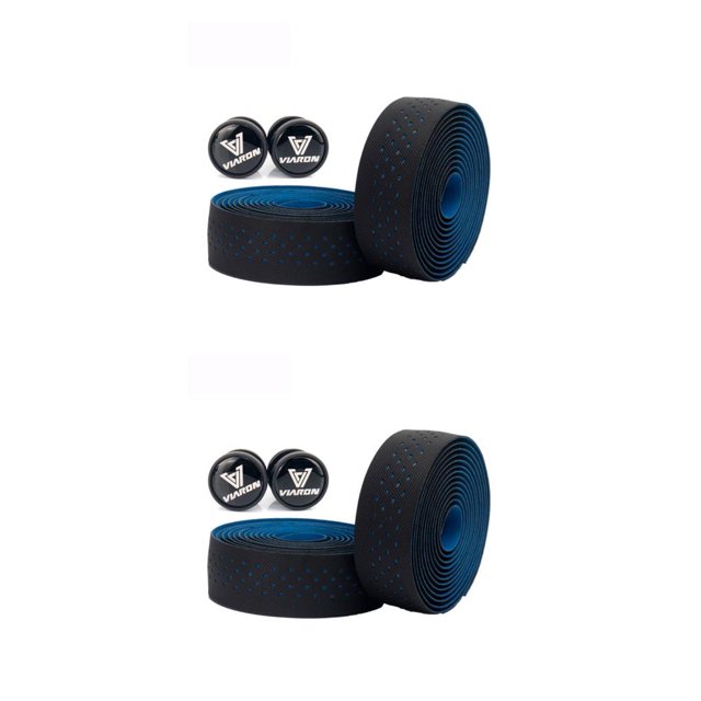 Advancent VIARON, 2 piezas, cinta antideslizante para manillar de bicicleta, correa para manillar de bicicleta, envoltura de amortiguación para volante, Azul negro 2piezas Advancent CBP441825