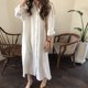thumbnail image 2 of Vestido camisero de manga larga para mujer, de moda, blanco, holgado, informal, elegante, para playa, protector solar, 2 of 5